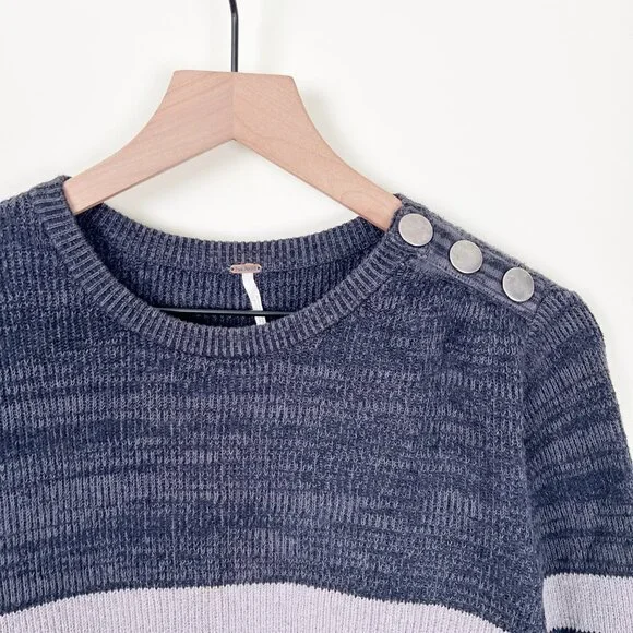 Free People Oversized Knit Sweater Dress Mini Long Balloon Sleeve Loose Slouchy - Picture 2 of 8